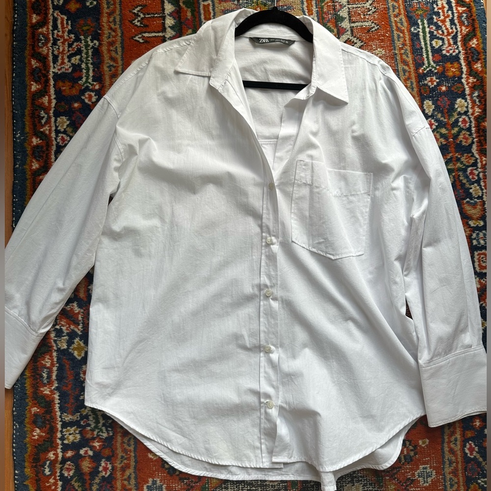 ZARA V-Neck Oversized Oxford